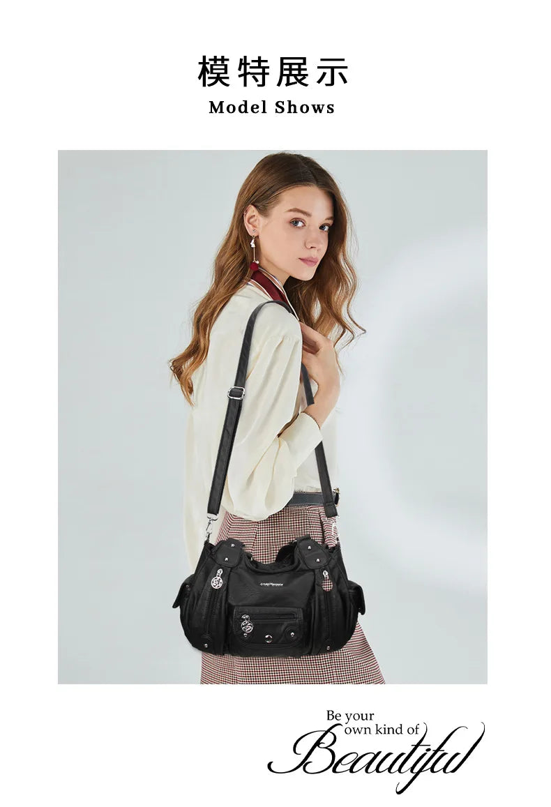 Ladies Hand Bags for Women Pu Casual Single Shoulder Crossbody Bag Multifunctional Purses and Handbags Повседневная Сумка