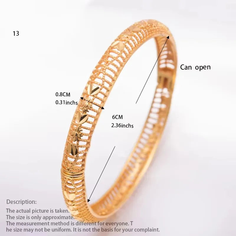 24k Bangles Girls Dubai Gold Color Turkish Egyptian Algeria Indian Moroccan Saudi Gold Color Bangles Kids Bangles Jewelry