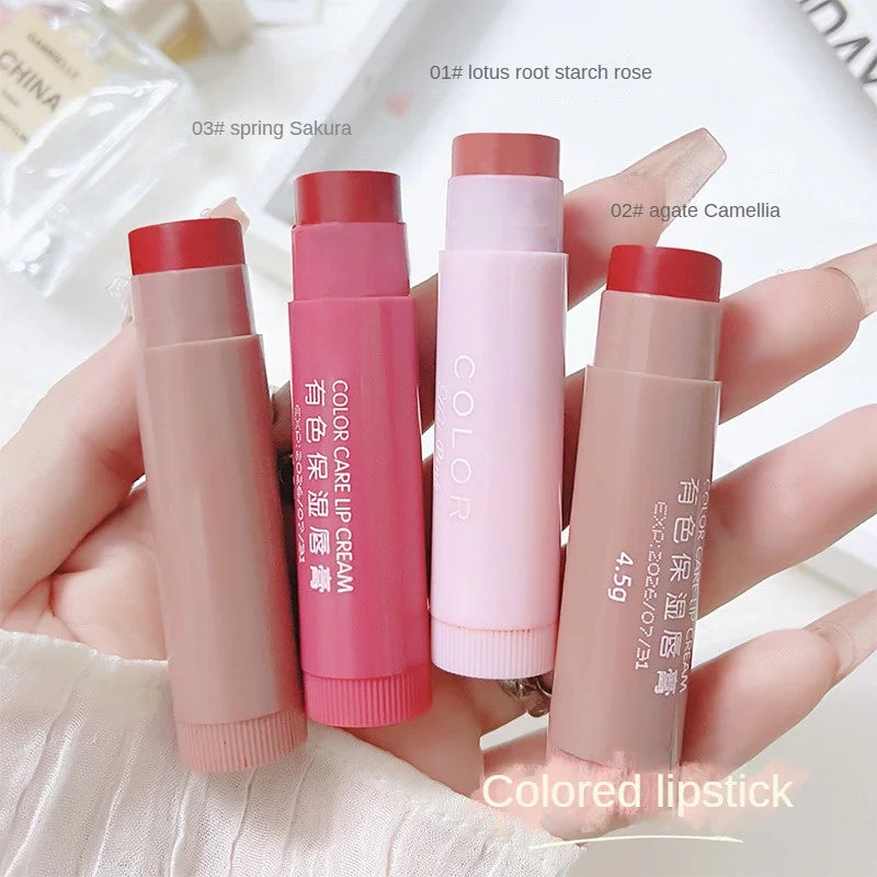 Colored Lip Balm Cute Moisturizing Lip Tint Long Lasting Waterproof Change Color Lipstick for Women Girls Lips Make Up Cosmetics