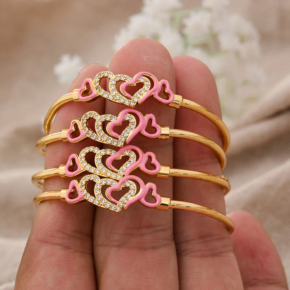 Baby Child Bangles Ethnic Dubai Gold Color Bangles Kids Bracelet Luxury Bracelet Dubai Bangles Child Jewelry Birthday Present