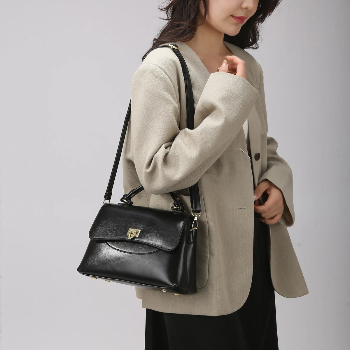 ladies handbags. Luxury 3-Piece PU Leather Women's Bag Set - Shoulder/Crossbody/Tote, Waterproof & Durable, Multi-Color Options