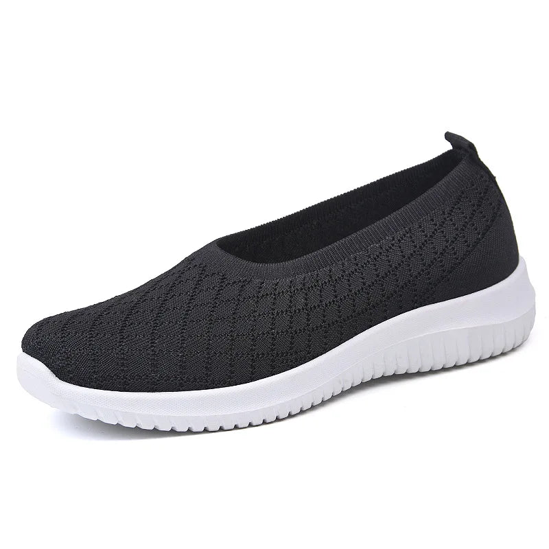 Ladies Summer Comfortable Plus Size Ladies Mesh BreathableSports Socks Ladies Light Casual Sports Shoes Flat Ladies Loafers