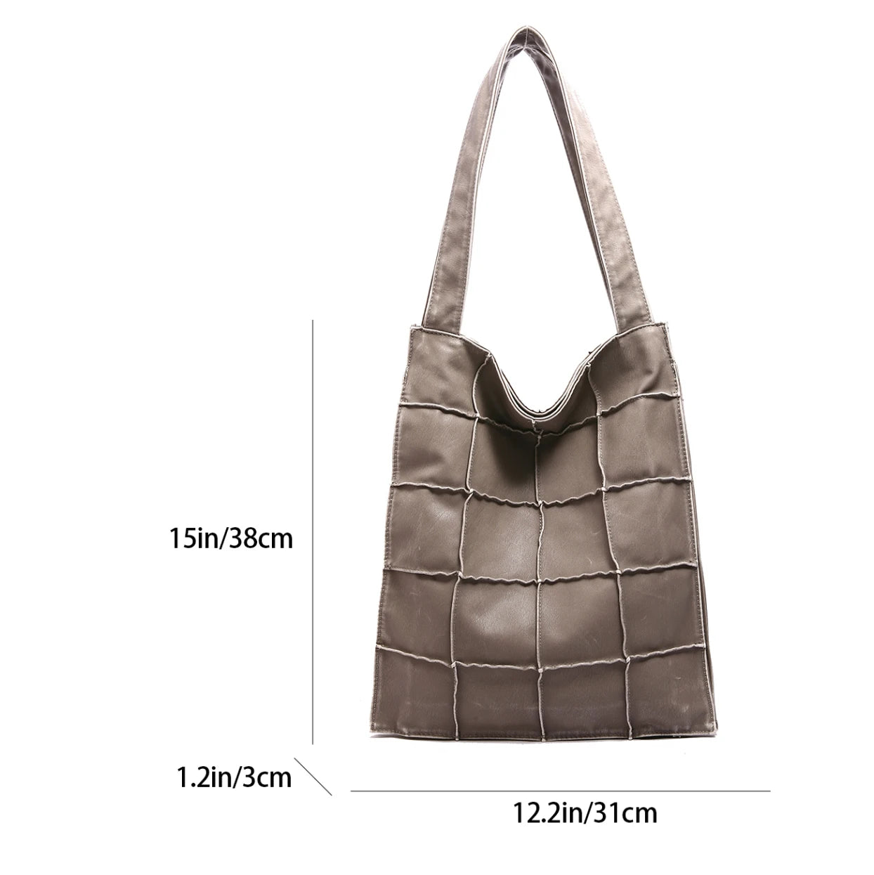 Ladies Handbag Women Vintage Bag Large Capacity Female Bag Brand Designer Plaid Shoulder Bag Soft Leather Top Handle Tote Bags
