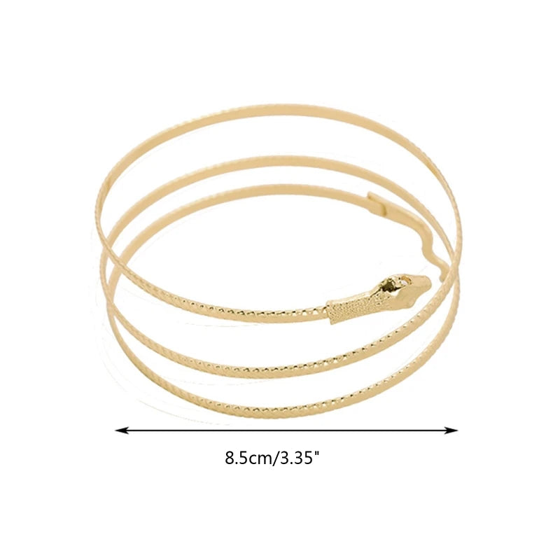 Upper Arm Bracelet Metal Coil Swirl Spiral Shape Armband Cuff Fashion Simple Arm Bangle Armlet Adjustable for Women Girl