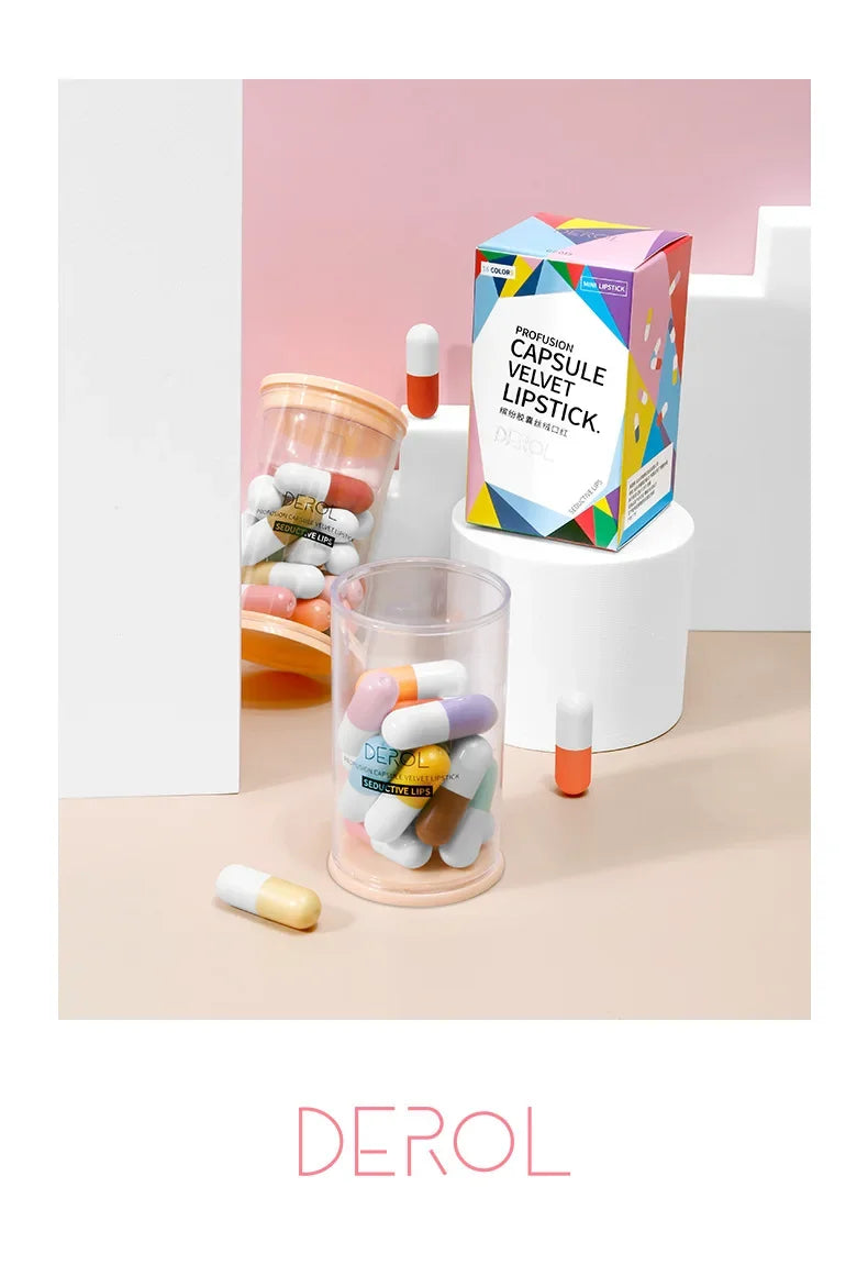 DEROL Matte Set Lipstick Capsule Lipstick Star Candy Mini Capsule Lipstick