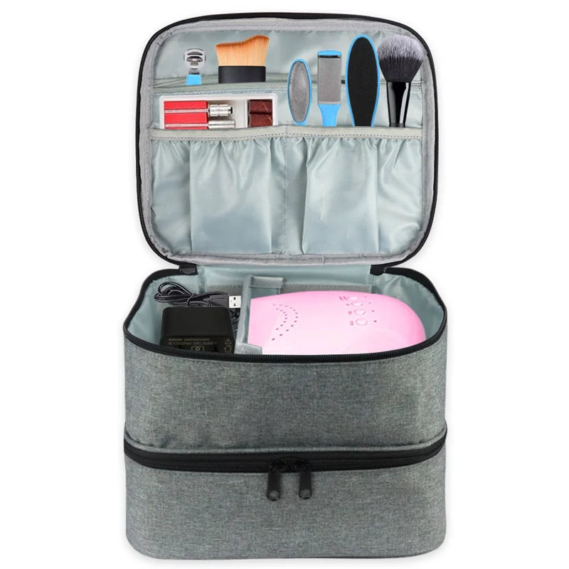 Portable 30 Bottles Nail Dryer Organizer Box Essential Oil Case Handbag Nail Polish Storage Bag Cosmetic Nailpolish Organizer