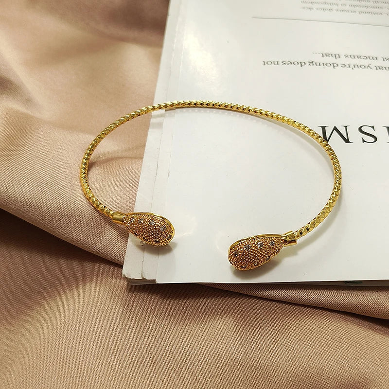 Gold Color Bangles For Women Girls Wedding Bracelet Bangles African Bridal Jewelery Bijoux Femme wedding Bangles jewelry