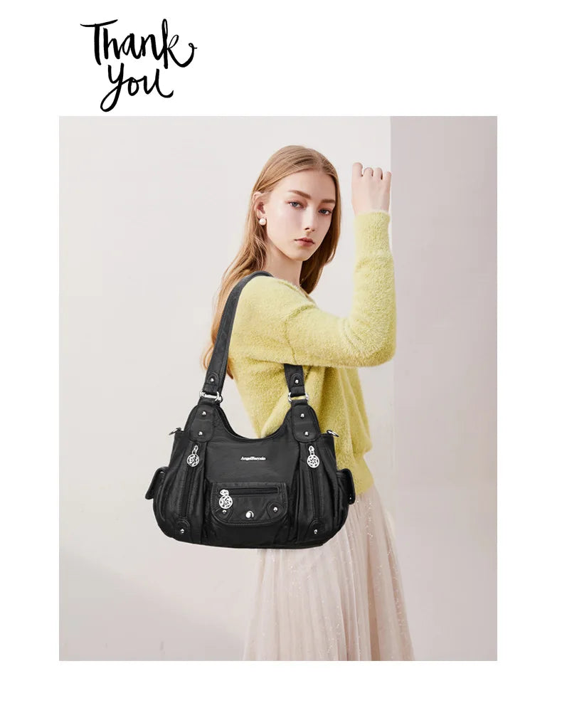 Ladies Hand Bags for Women Pu Casual Single Shoulder Crossbody Bag Multifunctional Purses and Handbags Повседневная Сумка