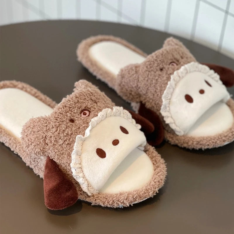 Sanrio Lovely Anime Slippers Kuromi My Melody Pom Pom Purin Cinnamoroll Indoor Home Shoes Cartoon Women Girl Slippers Flat
