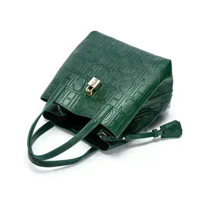 CH Embossed Ladies Crossbody Bag Letter Printing Design Ladies Handbag Large Capacity Tote Bag Elegant Temperament Ladies Should
