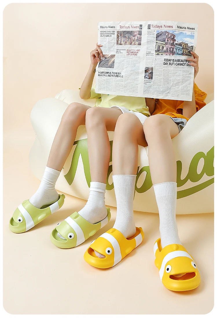 Cute Girl Slippers Summer Feet Stepping Thick Bottom Cartoon Indoor Home Parent Child Anti Slip Home Bathroom Slippers