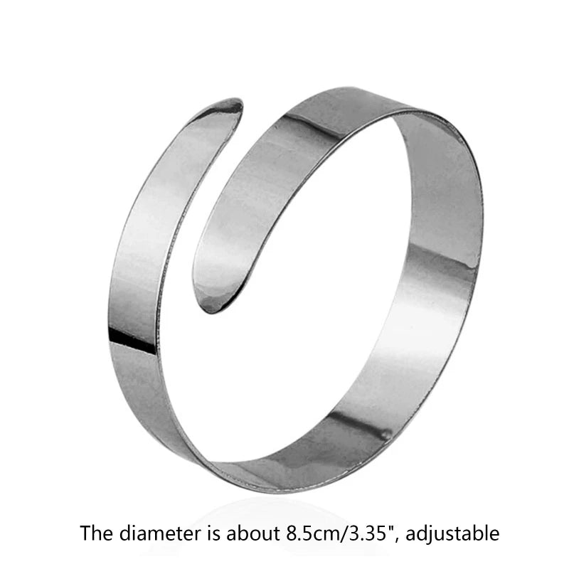 Upper Arm Bracelet Metal Coil Swirl Spiral Shape Armband Cuff Fashion Simple Arm Bangle Armlet Adjustable for Women Girl