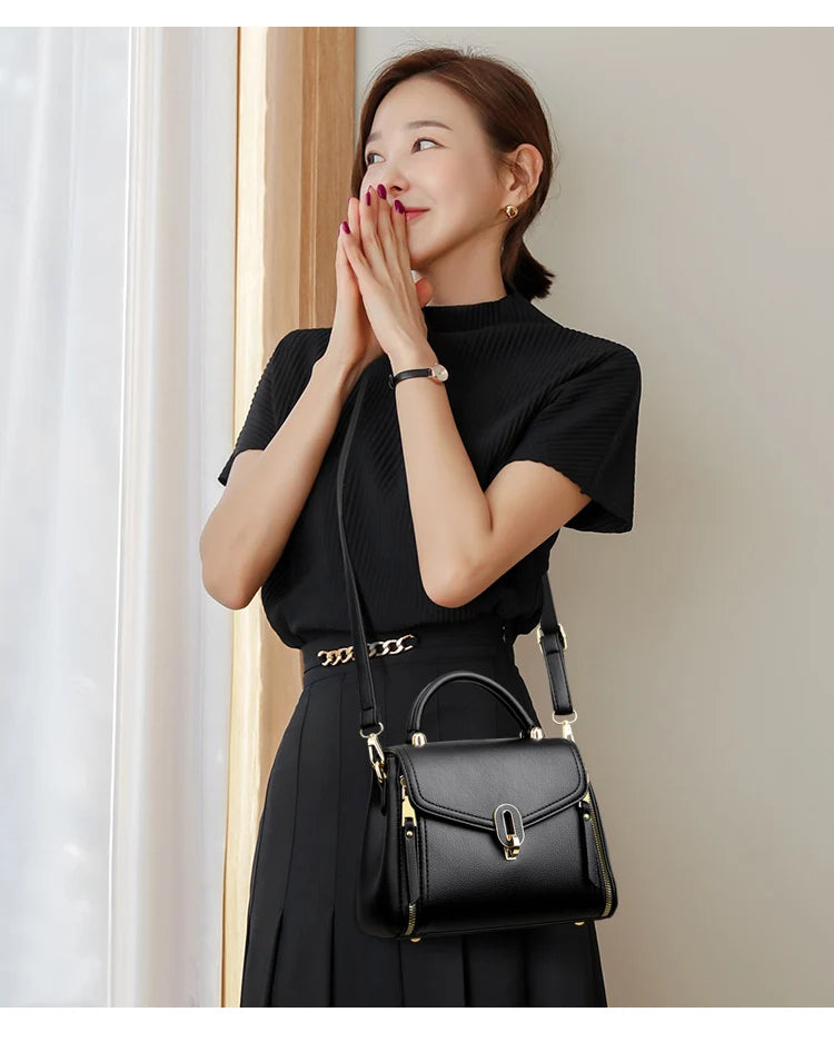 Ladies Casual Big Bags 2023 New Style Ladies Bags Fashion Handbags Solid Color Leather Ladies Bags Designer Style Women's Bags