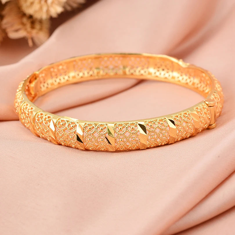 Dubai Arab Heart Stone Gold Jewelry Gold Color Bangles Child Bbay Children's Bangles Bracelets Ethiopian Jewelry Bangles Gift