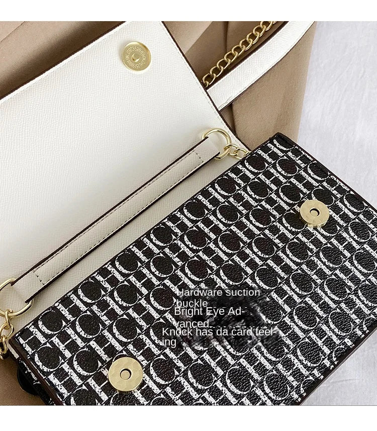 CH Multi Embossed Ladies Handbag Classic Ladies Crossbody Bag Ladies Shoulder Bag Fashion Luxury Brand Pure Color Design