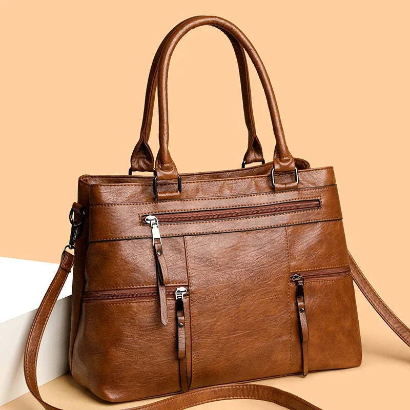 Elegant Handbags For Women High Quality Pu Leather Top-Handle Bags Purse Ladies Shoulder Crossbody Bag Casual Tote bolso purses