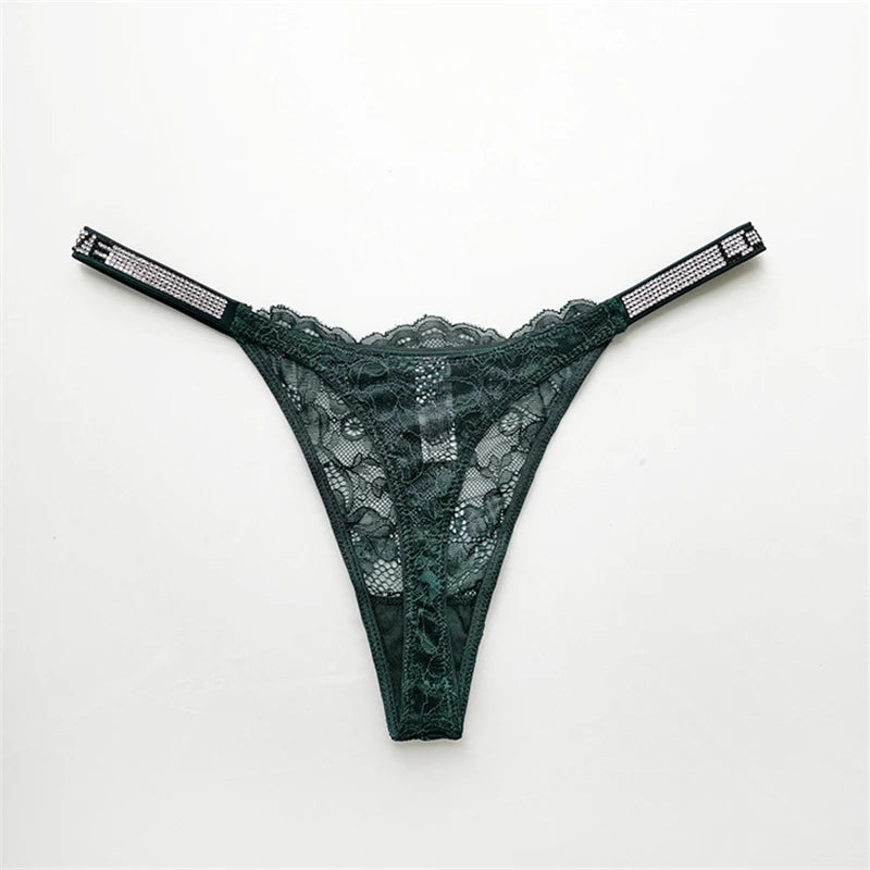 Shiny Rhinestone Thong Ladies Low Waist Panties Sexy Lingerie Ladies Briefs Underwear Panties Underwear Ladies Lingerie Thongs
