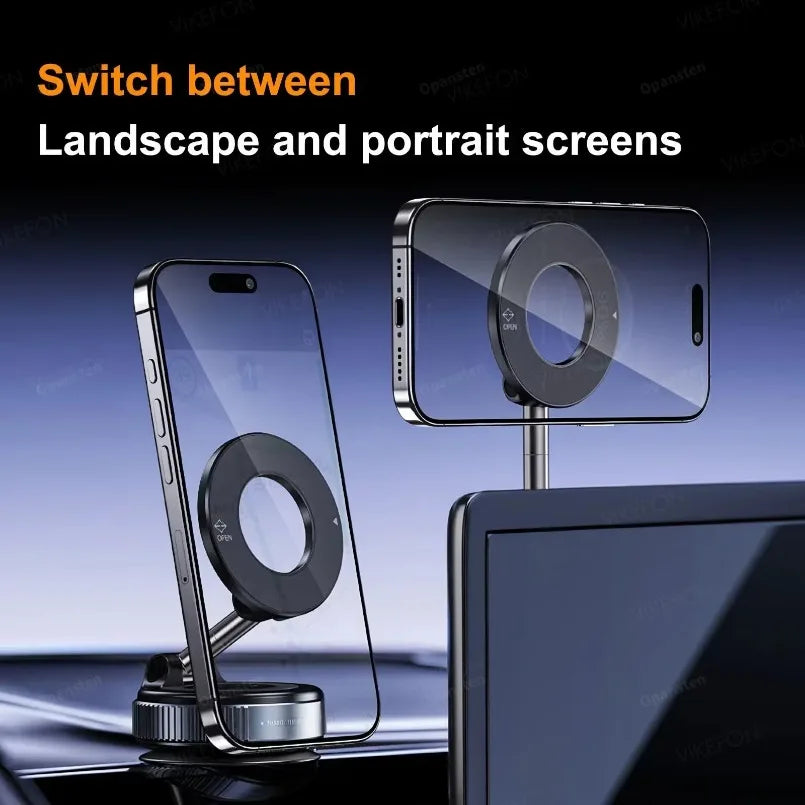 Magnetic Car Phone Holder 360° Rotation Folding With Vacuum Suction Cup For iPhone 12-16 Series Car/Gym/Driving Phone Holder