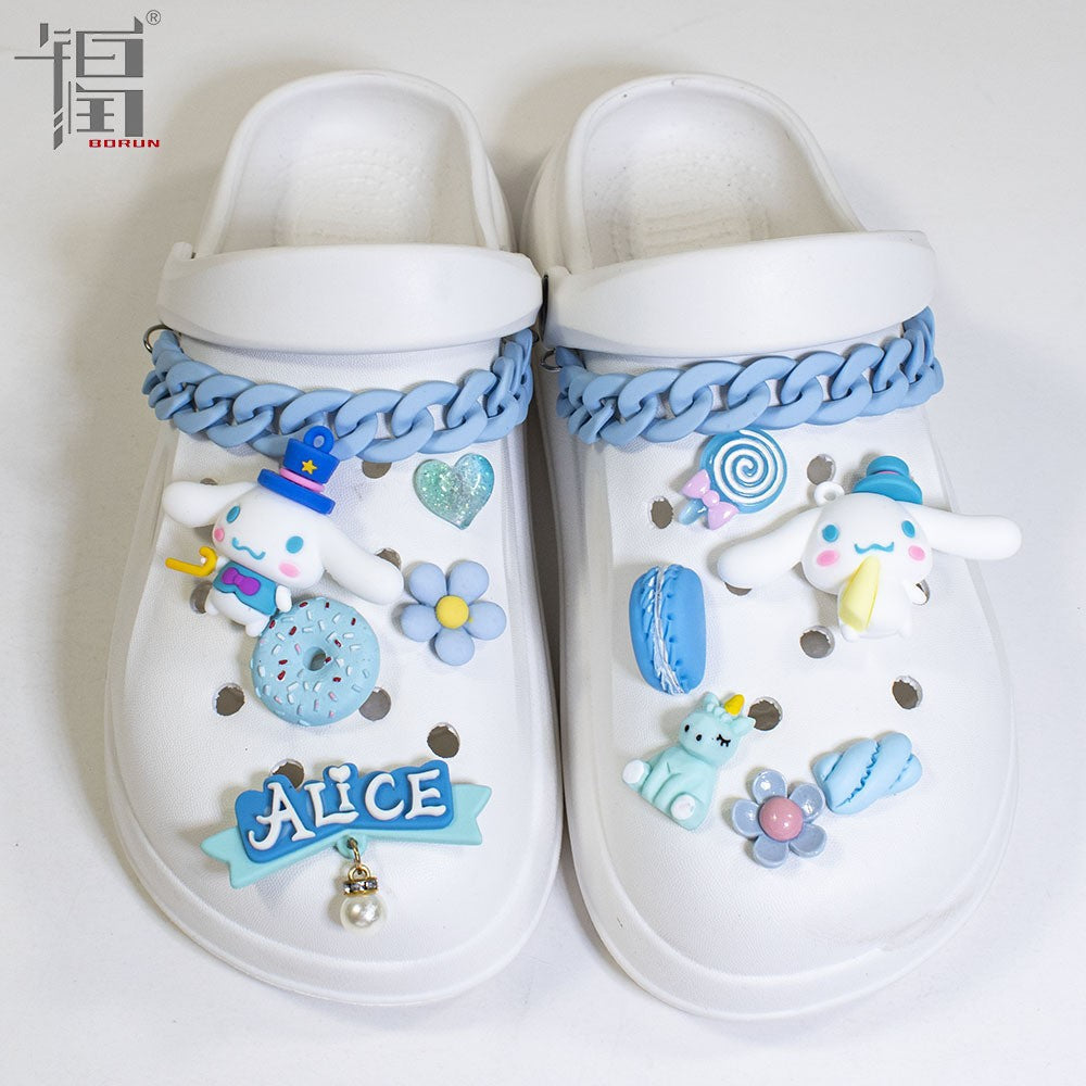 Sanrio Hello Kitty Croc Charms Kawaii Kuromi Shoe Buckle Accessories Girl Slippers DIY Decorations for Croc Jibz Bracelets Gift