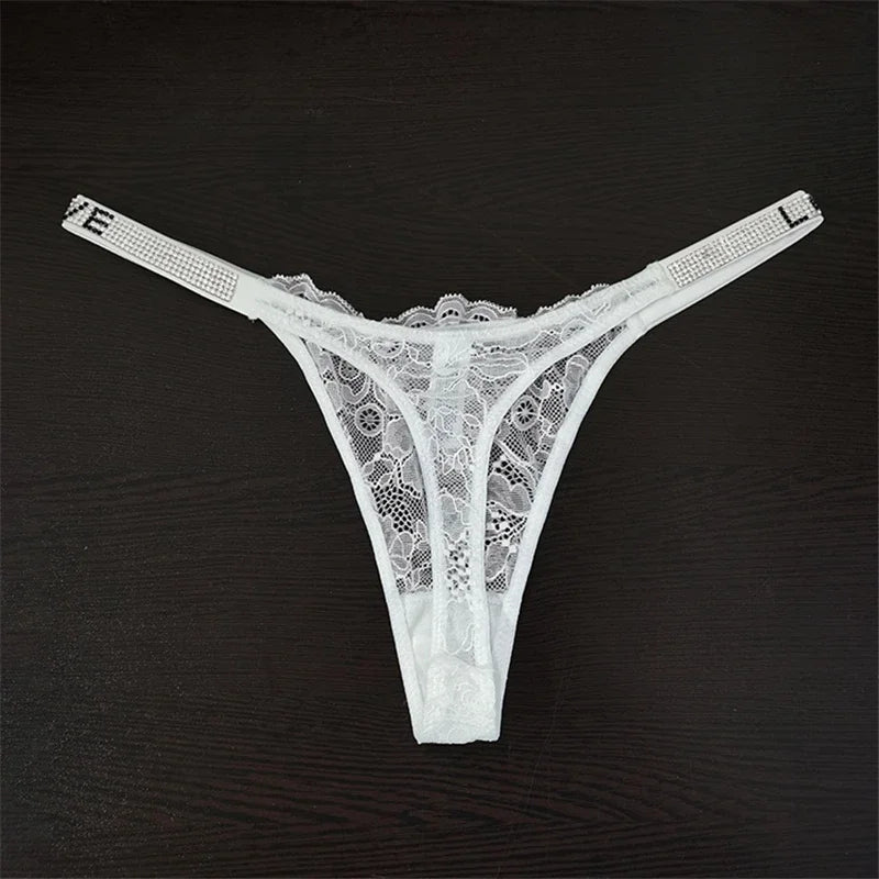 Shiny Rhinestone Thong Ladies Low Waist Panties Sexy Lingerie Ladies Briefs Underwear Panties Underwear Ladies Lingerie Thongs