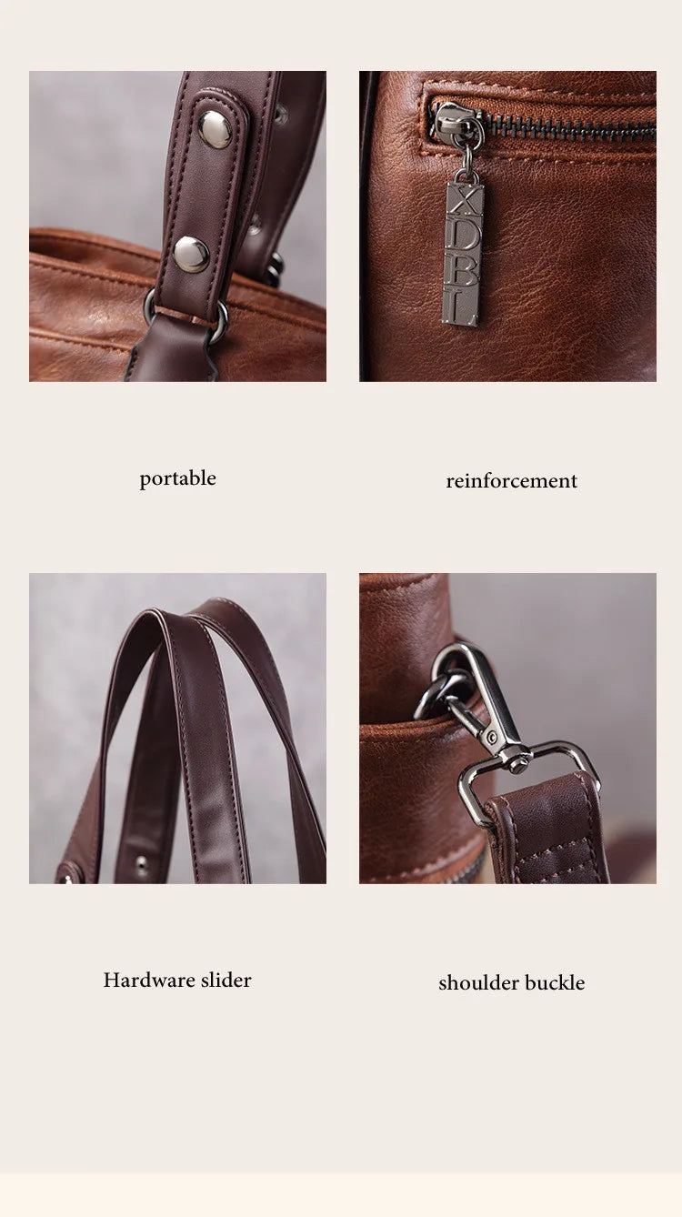 Large Handbags for Women Vintage Faux Leather Tote Bag Ladies Trend 2024 Designer Luxury Bag Black Brown Wine Red Blue Green New
