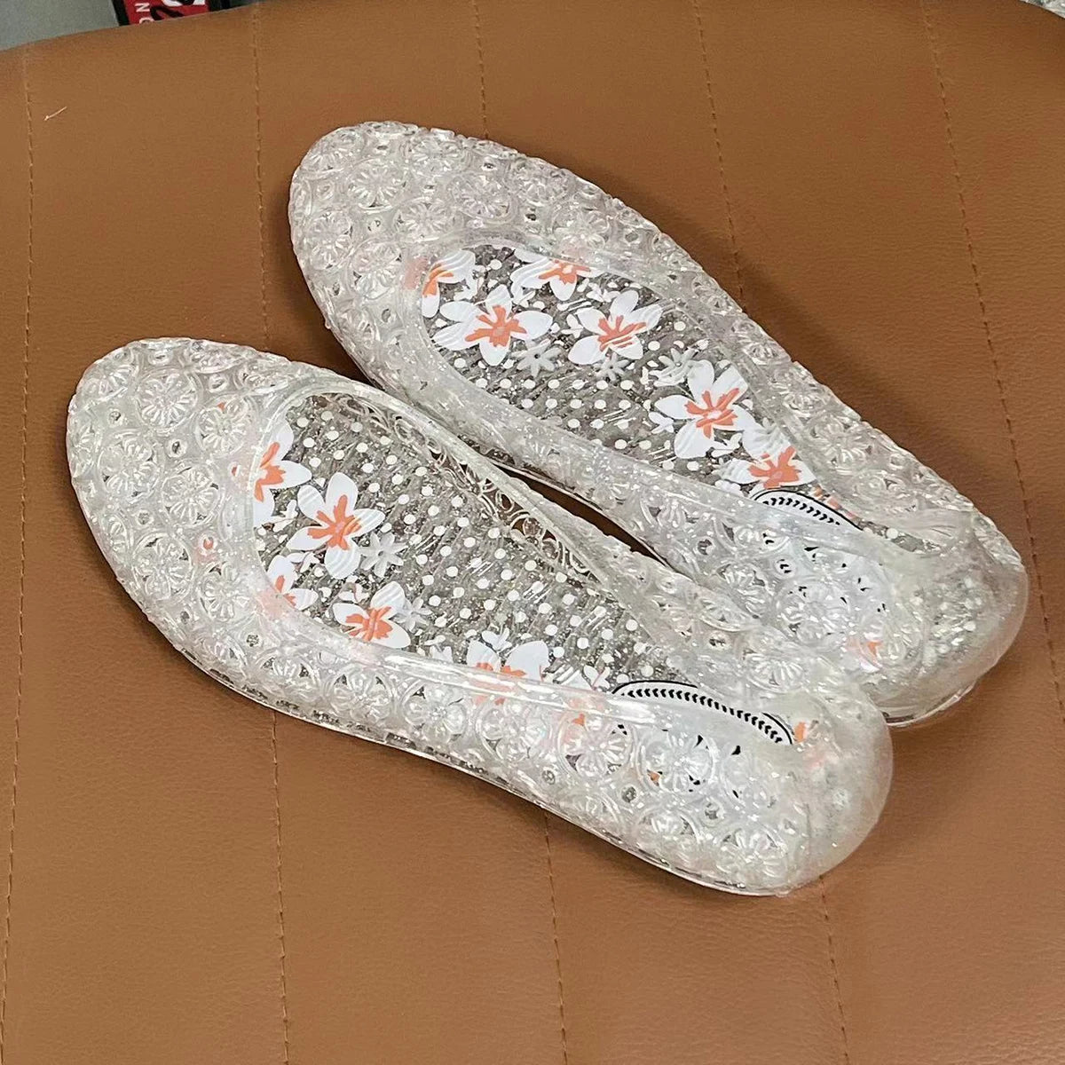 Ladies Sandals Sequin Flat Ladies Sandals Ladies Beach Jelly Shoes Women Shoes Sandalias De Mujer Clear Flat Sandals