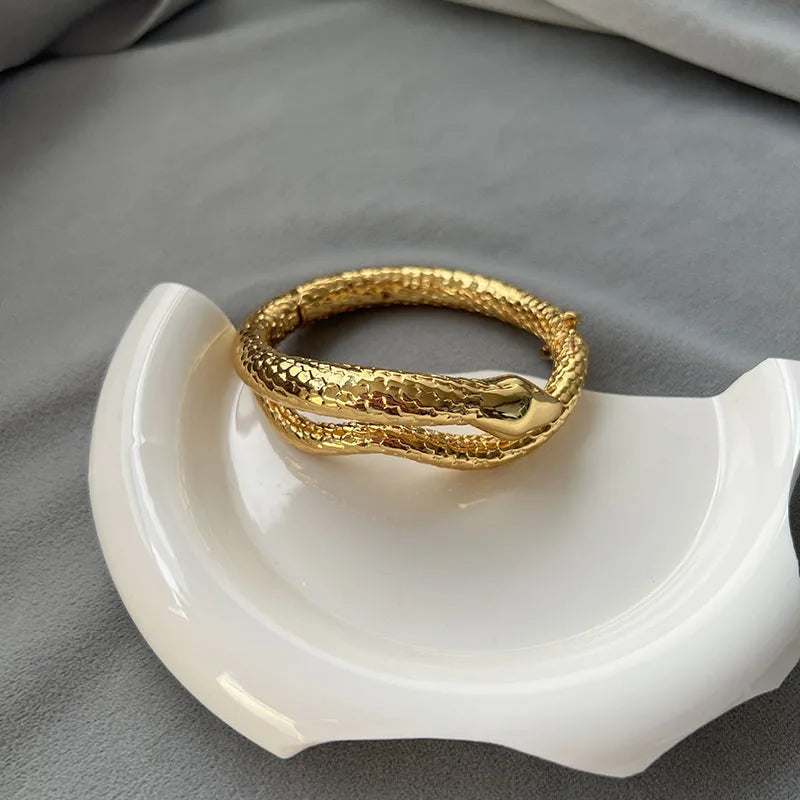 Snake bangles for women luxury designer statement chunky bangles winter statement jewelry accessory