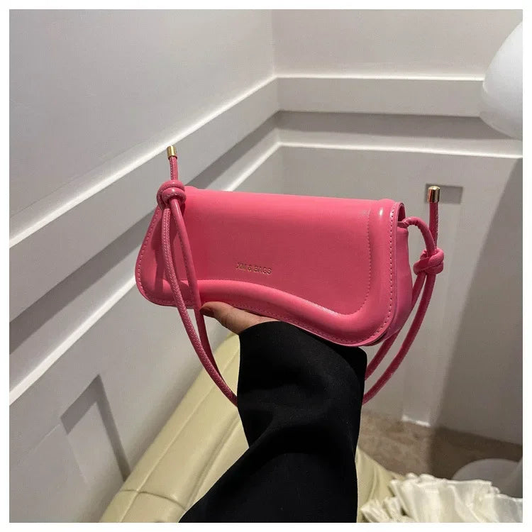 Ladies Shoulder Crossbody Bags Women Underarm Bags Solid Color Small Top-handle Bags Purse Female Daily Handbags PU Leather