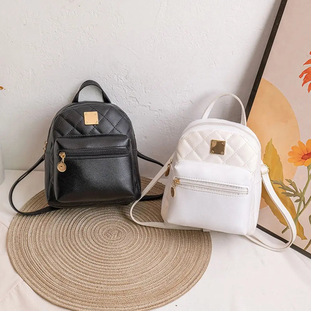 Ladies Large Capacity Portable PU Leather Backpack Waterproof knapsack Shoulder Bag Mini Rucksack
