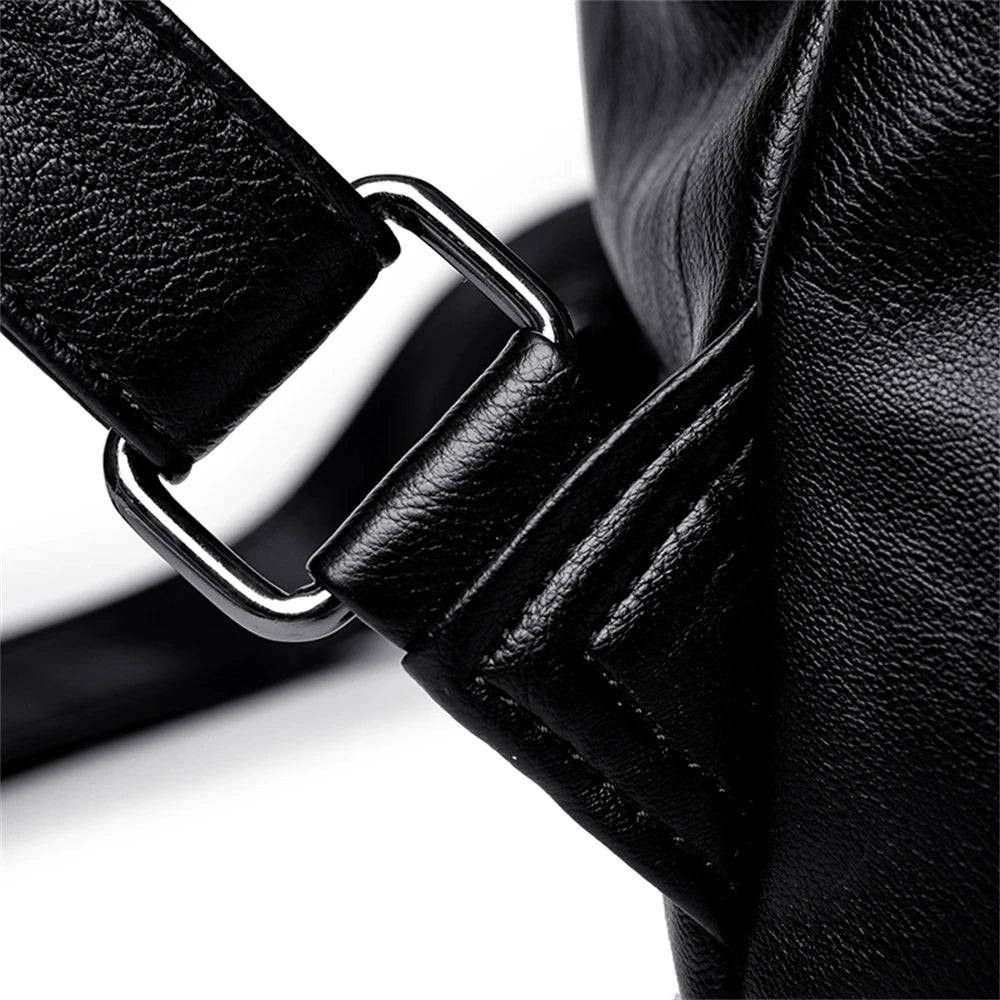Panelled High Quality Leather Ladies Backpack Multifunctional Double Zipper Ladies Travel Backpack Fashion Ladies Shoulder Bag