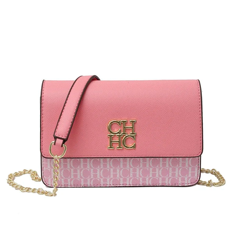 CH Multi Embossed Ladies Handbag Classic Ladies Crossbody Bag Ladies Shoulder Bag Fashion Luxury Brand Pure Color Design
