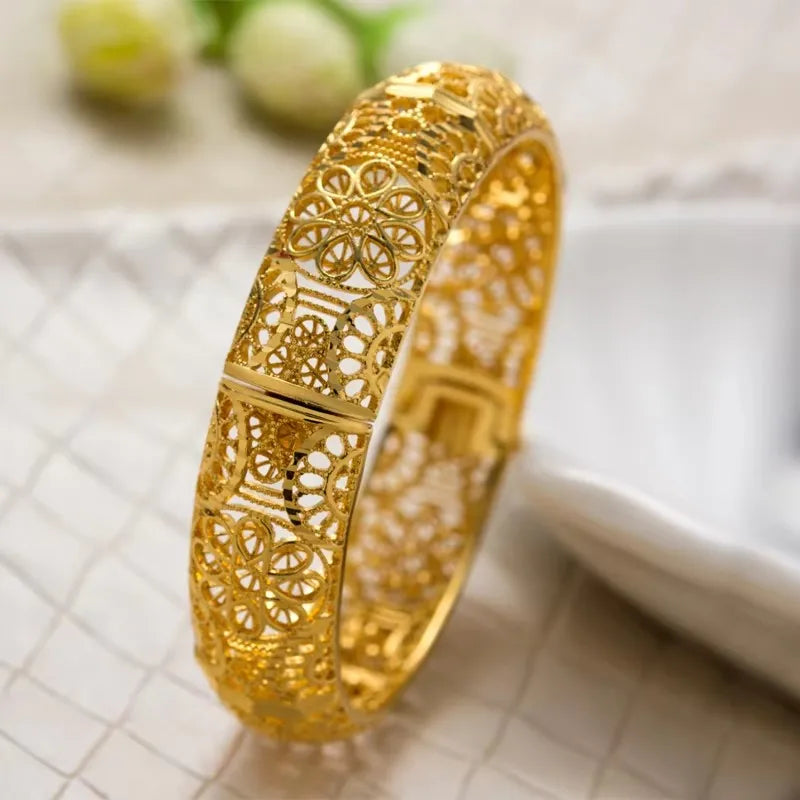 Dubai Arab Heart Stone Gold Jewelry Gold Color Bangles Child Bbay Children's Bangles Bracelets Ethiopian Jewelry Bangles Gift