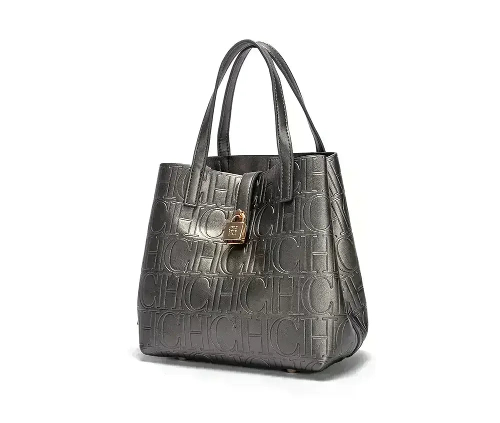 CH Embossed Ladies Crossbody Bag Letter Printing Design Ladies Handbag Large Capacity Tote Bag Elegant Temperament Ladies Should