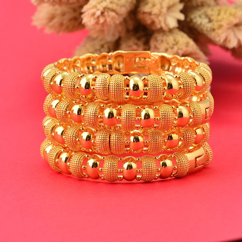 Baby Child Bangles Ethnic Dubai Gold Color Bangles Kids Bracelet Luxury Bracelet Dubai Bangles Child Jewelry Birthday Present