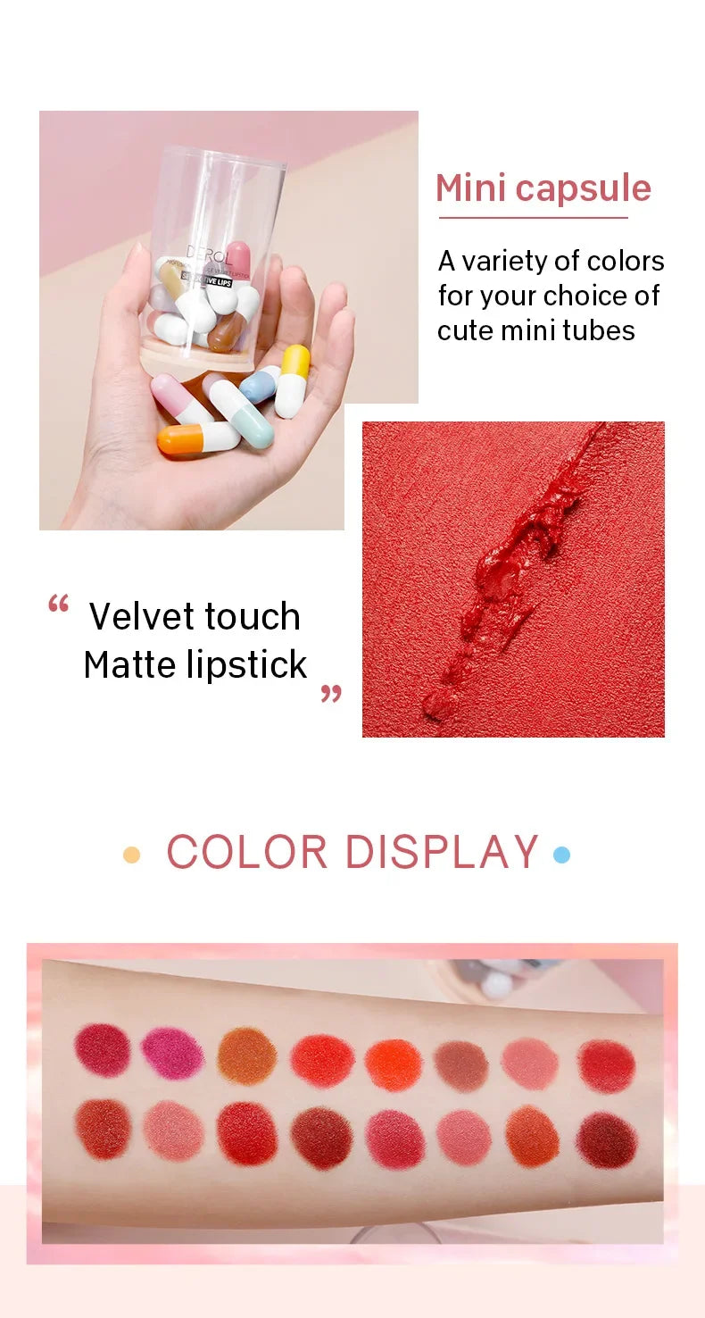 DEROL Matte Set Lipstick Capsule Lipstick Star Candy Mini Capsule Lipstick