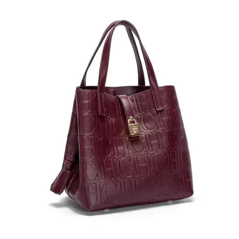 CH Embossed Ladies Crossbody Bag Letter Printing Design Ladies Handbag Large Capacity Tote Bag Elegant Temperament Ladies Should