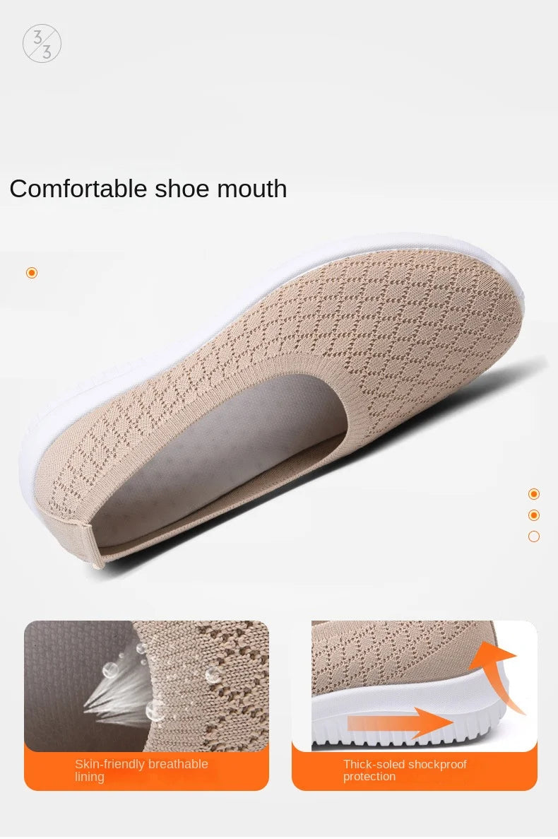 Ladies Summer Comfortable Plus Size Ladies Mesh BreathableSports Socks Ladies Light Casual Sports Shoes Flat Ladies Loafers