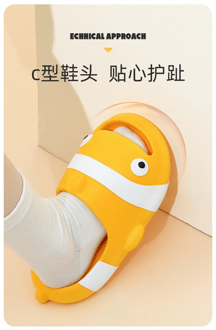 Cute Girl Slippers Summer Feet Stepping Thick Bottom Cartoon Indoor Home Parent Child Anti Slip Home Bathroom Slippers