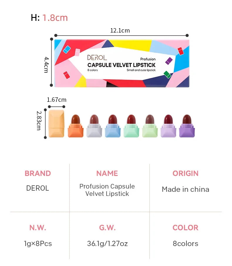 DEROL Matte Set Lipstick Capsule Lipstick Star Candy Mini Capsule Lipstick