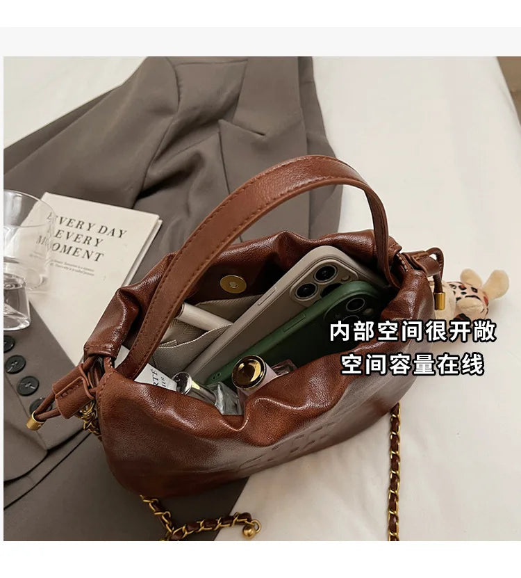 Ladies 2025 Designer Cloud Bag Pleated Chain Crossbody Bag Luxury Convertible Shoulder Bag Event