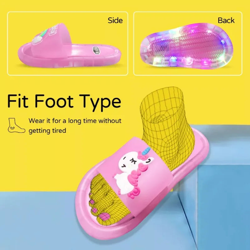 2023 Girl Slippers Children LED Kids Slippers Baby Bathroom Sandals Kids Shoes for Girl Boys Light Up Shoes Toddler
