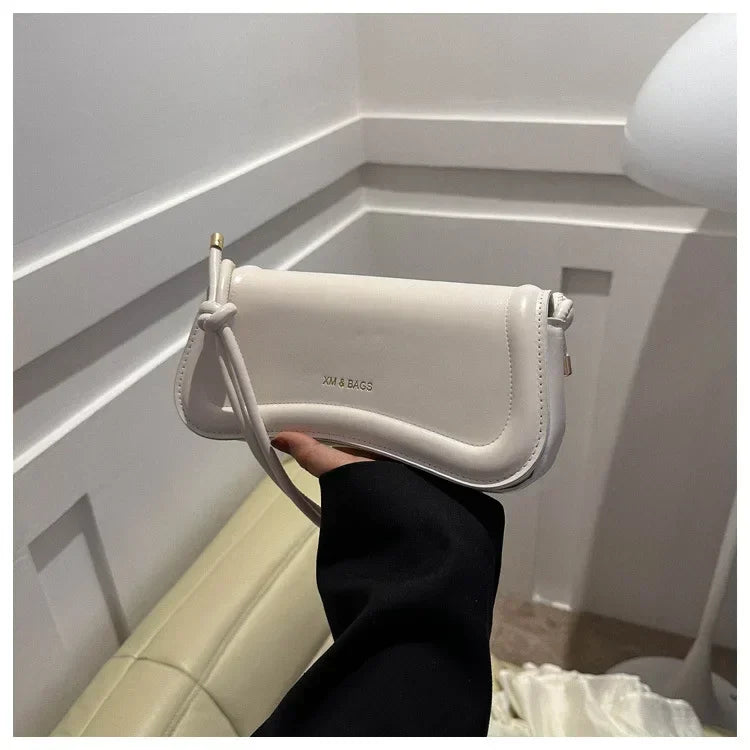 Ladies Shoulder Crossbody Bags Women Underarm Bags Solid Color Small Top-handle Bags Purse Female Daily Handbags PU Leather