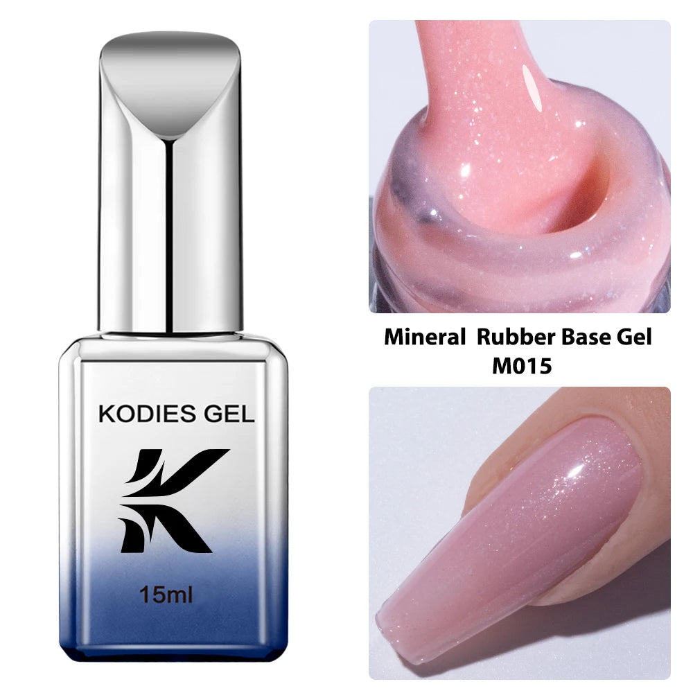 KODIES GEL 2024 Gummy Base Gel Nailpolish 15ML UV Semi Permanent Thicker Strong Hold Base Coat Primer Clear Nail Art Supplies
