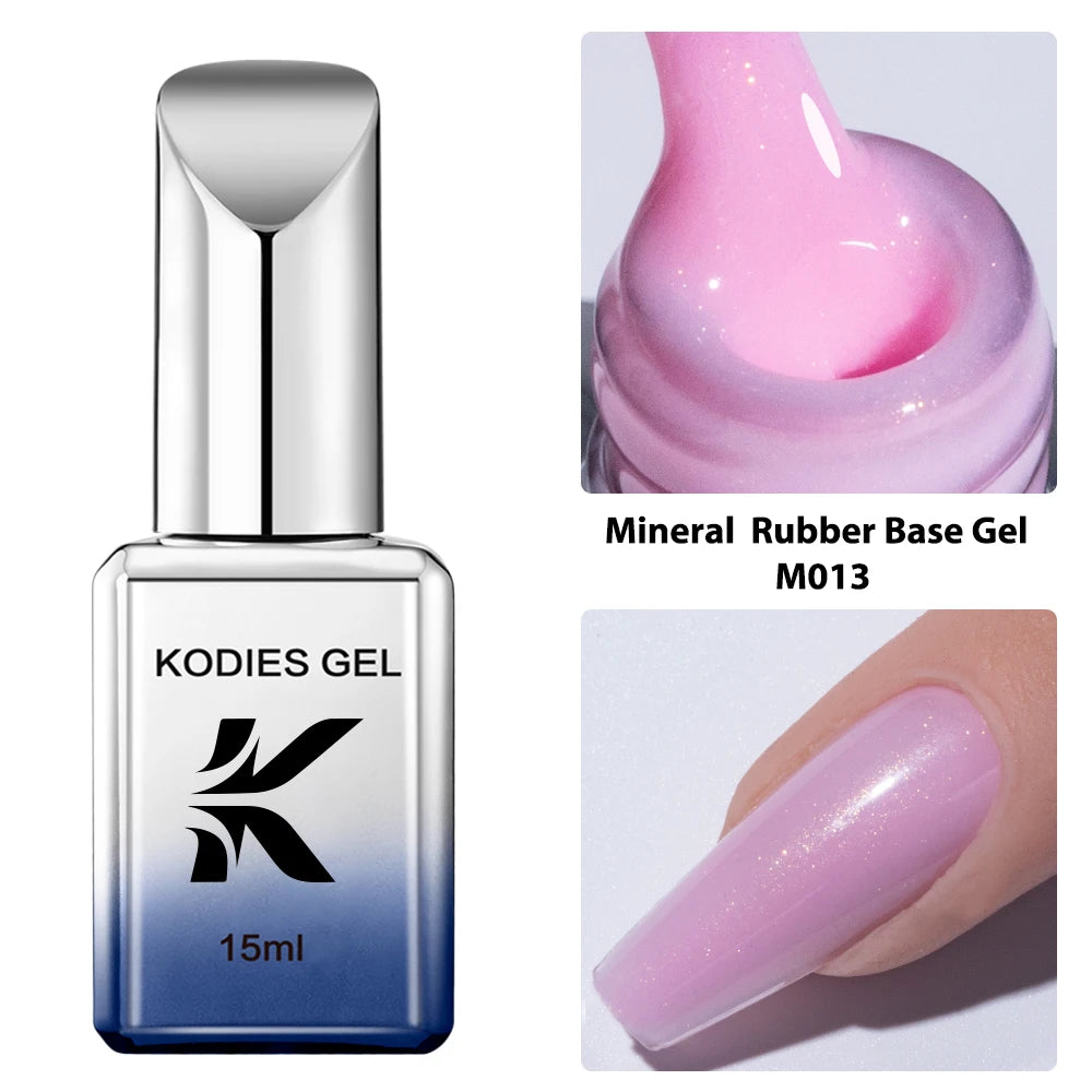 KODIES GEL 2024 Gummy Base Gel Nailpolish 15ML UV Semi Permanent Thicker Strong Hold Base Coat Primer Clear Nail Art Supplies