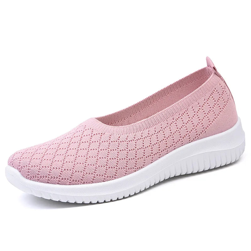 Ladies Summer Comfortable Plus Size Ladies Mesh BreathableSports Socks Ladies Light Casual Sports Shoes Flat Ladies Loafers