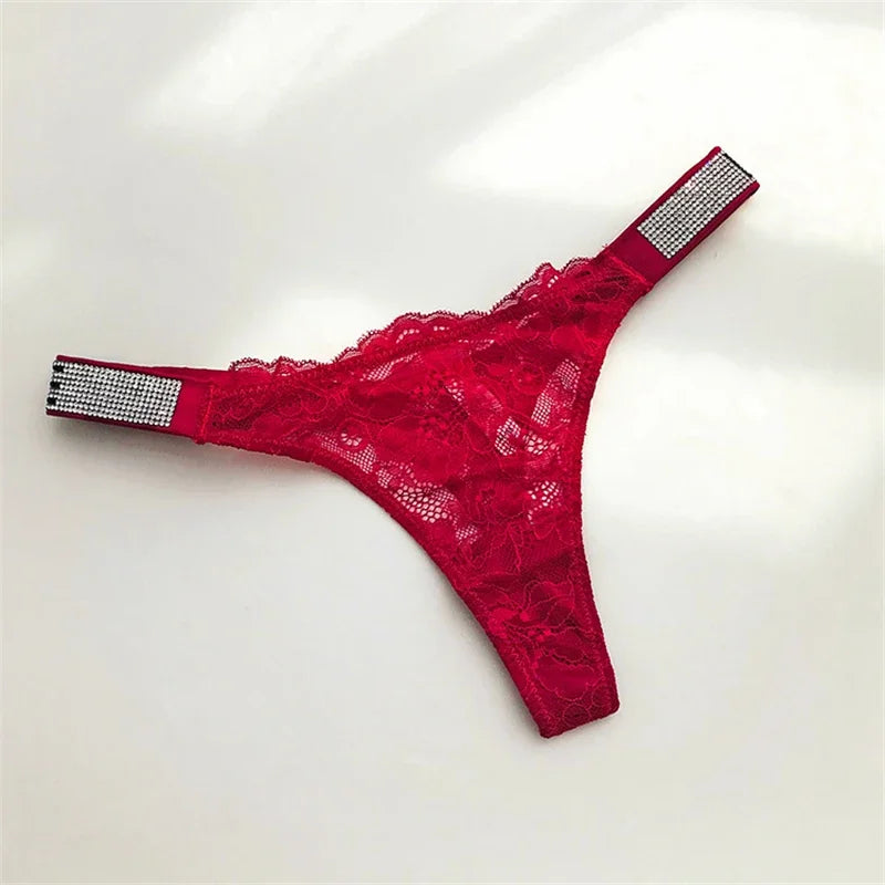 Shiny Rhinestone Thong Ladies Low Waist Panties Sexy Lingerie Ladies Briefs Underwear Panties Underwear Ladies Lingerie Thongs
