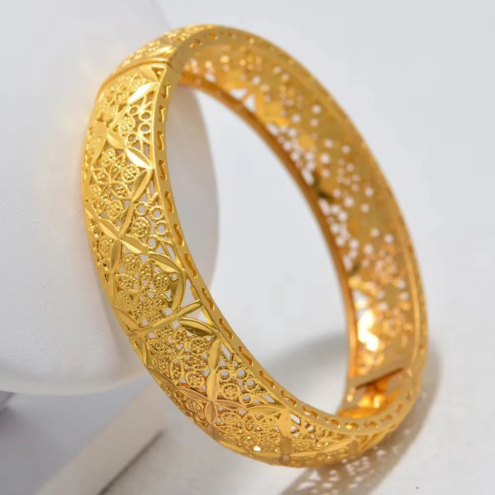 Dubai Arab Heart Stone Gold Jewelry Gold Color Bangles Child Bbay Children's Bangles Bracelets Ethiopian Jewelry Bangles Gift