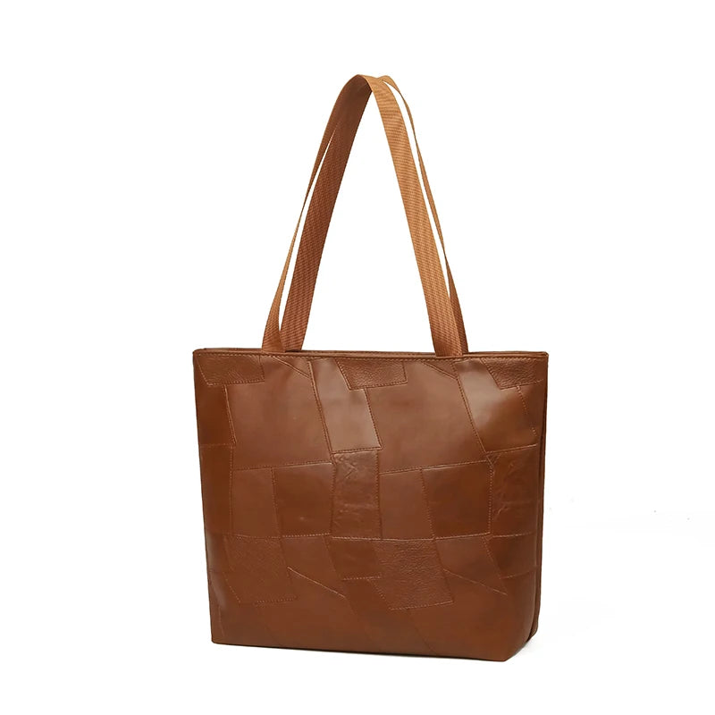 Ladies' handbag made of PU material with checkered design. Large capacity. Suitable for travel and photography.