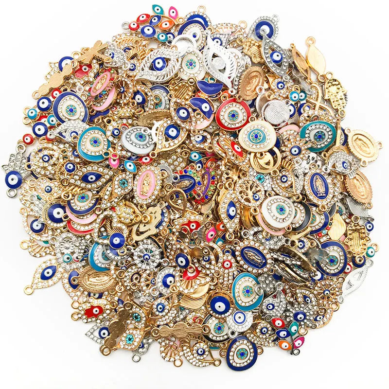 Randomly Mix 10/20pcs Lucky Evil Eye Charms For Bracelet Necklace Earring Accessory DIY Eye Charm Artificial Jewelry Pendants