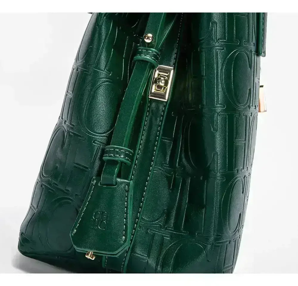 CH Embossed Ladies Crossbody Bag Letter Printing Design Ladies Handbag Large Capacity Tote Bag Elegant Temperament Ladies Should